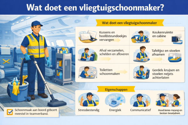 Wat doet een vliegtuigschoonmaker